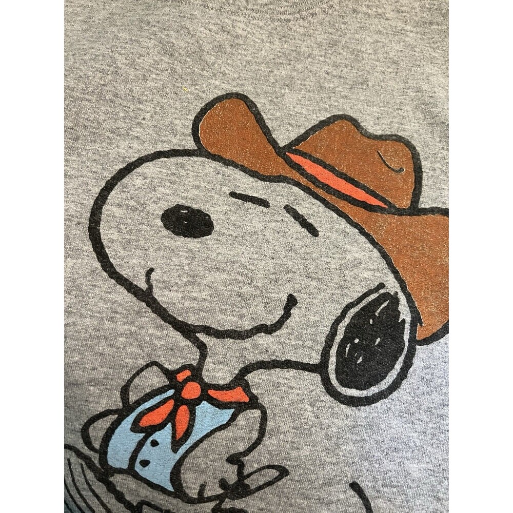 Peanuts Snoopy Woodstock Cowboy Sweatshirt. Cozy Fleece Lined. Large Official - Picture 4 of 5